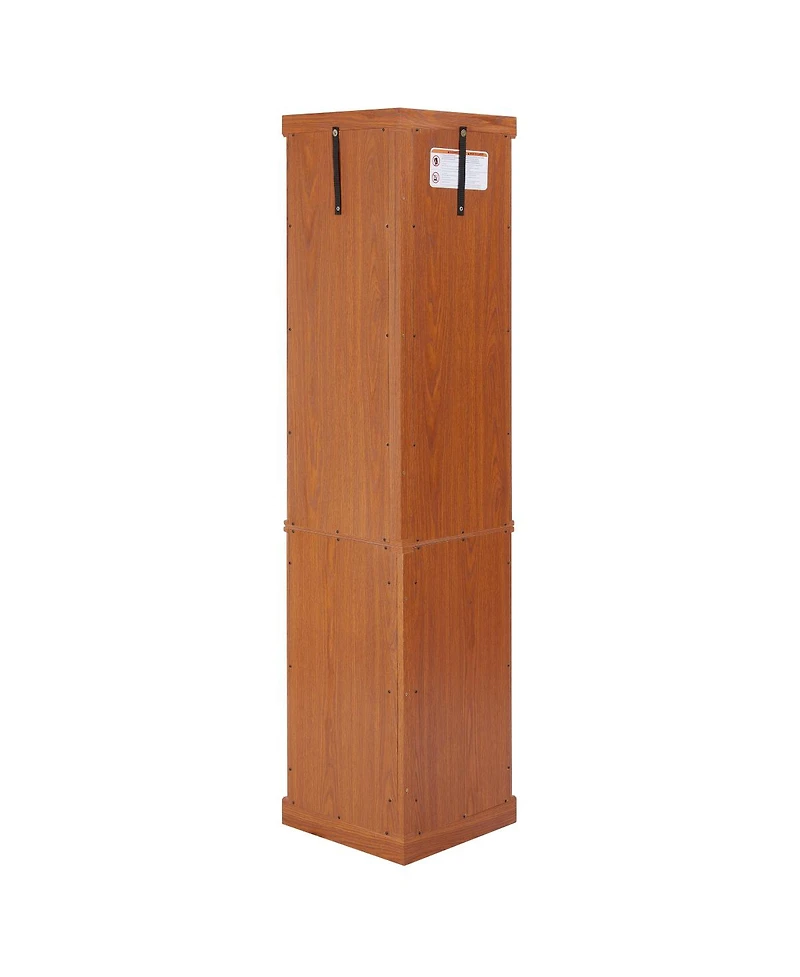 Streamdale Furniture Corner Lighted Curio Cabinet - Dark Oak