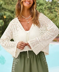 Cupshe Women's Perfect Skies Beige Cardigan