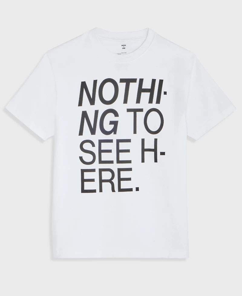 Mode of One Men's Relaxed-Fit "Nothing To See Here' Graphic T-Shirt, Macy's Exclusive