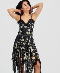 And Now This Women's Lace-Trim Handkerchief-Hem Dress, Macy's Exclusive