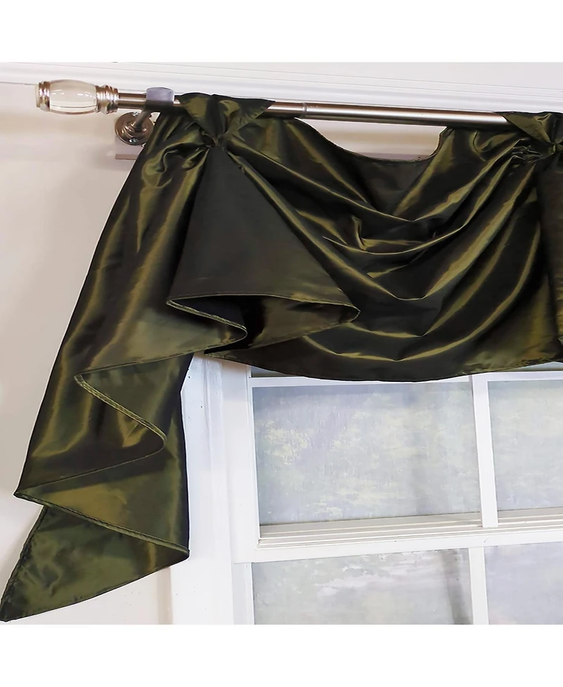 Rlf Home Taffeta 3-s Victory 100% Polyester Tab Top Swag Window Curtain 54" x 25" Hunter