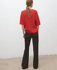 Mango Women's Three-Quarter Sleeve Knitted Sweater