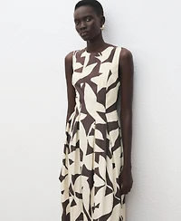 Mango Women's Floral-Print Flared Dress