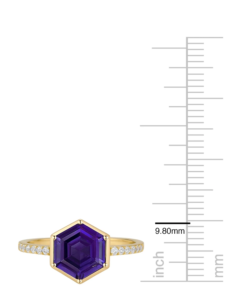 Macy's Amethyst (2 ct. t.w.) and Lab-Grown White Sapphire (0.01 Ring 14k Gold Over Sterling Silver (Also Available Multi-Stones)