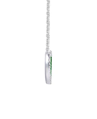 Macy's Jade (12mm) and Lab-Grown White Sapphire (0.02 ct. t.w.) Heart Pendant Necklace Sterling Silver (Also Available Onyx)