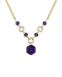 Macy's Amethyst (2.5 ct. t.w.) Hexagon Pendant Necklace Sterling Silver (Also Available Multi-Stones)