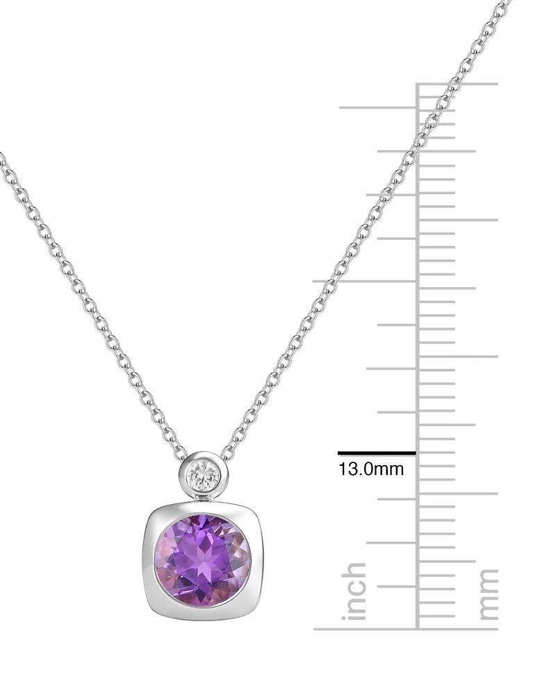 Macy's 2-Pc. Amethyst (2.5 ct. t.w.) And Lab-Grown White Sapphire (0.1 Earrings Necklace Set 14k Gold Over Sterling Silver (Also Avai