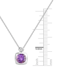 Macy's 2-Pc. Amethyst (2.5 ct. t.w.) And Lab-Grown White Sapphire (0.1 Earrings Necklace Set 14k Gold Over Sterling Silver (Also Avai