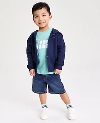 Epic Threads Boys Toddler 12m 5t Zip Up Hoodie Fun Dude T Shirt Knit Denim Shorts Macys Exclusive