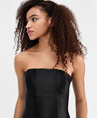 Rare Juniors' Mikado Strapless Drop-Waist Corset Ball Gown