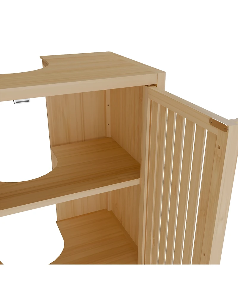 Streamdale Furniture Natural bamboo large capacity basin cabinet