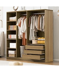 Streamdale Furniture Modern Open Wardrobe with Drawers & Shelves