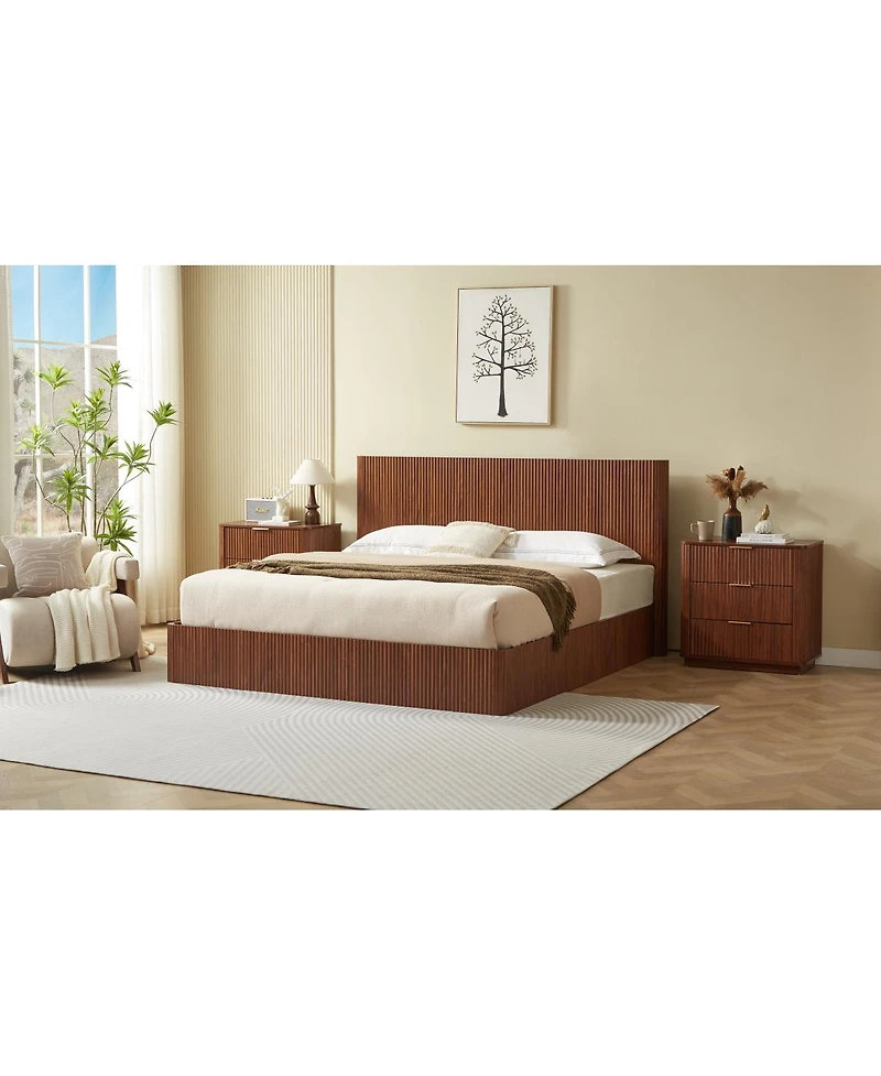 Streamdale Furniture King Size Lift Up Storage Bed Frame, Walnut