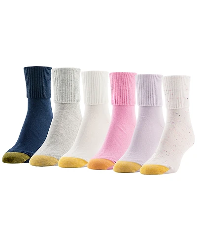 Gold Toe Women's 6-Pack Casual Turn Cuff Socks