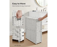 Slickblue Slim Laundry Hamper with Lid Compact and Stylish for Efficient Storage