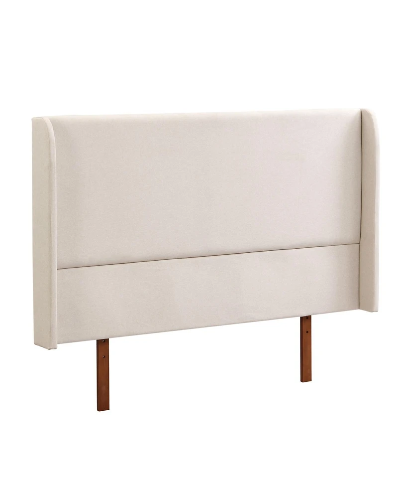 Streamdale Furniture Solid Bamboo Platform Bed with Upholstered Headboard