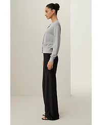 Lilysilk Women's Round-Neck Silk Cashmere Cardigan