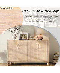 Streamdale Furniture Farmhouse 4-Door Cabinet - Distressed Finish