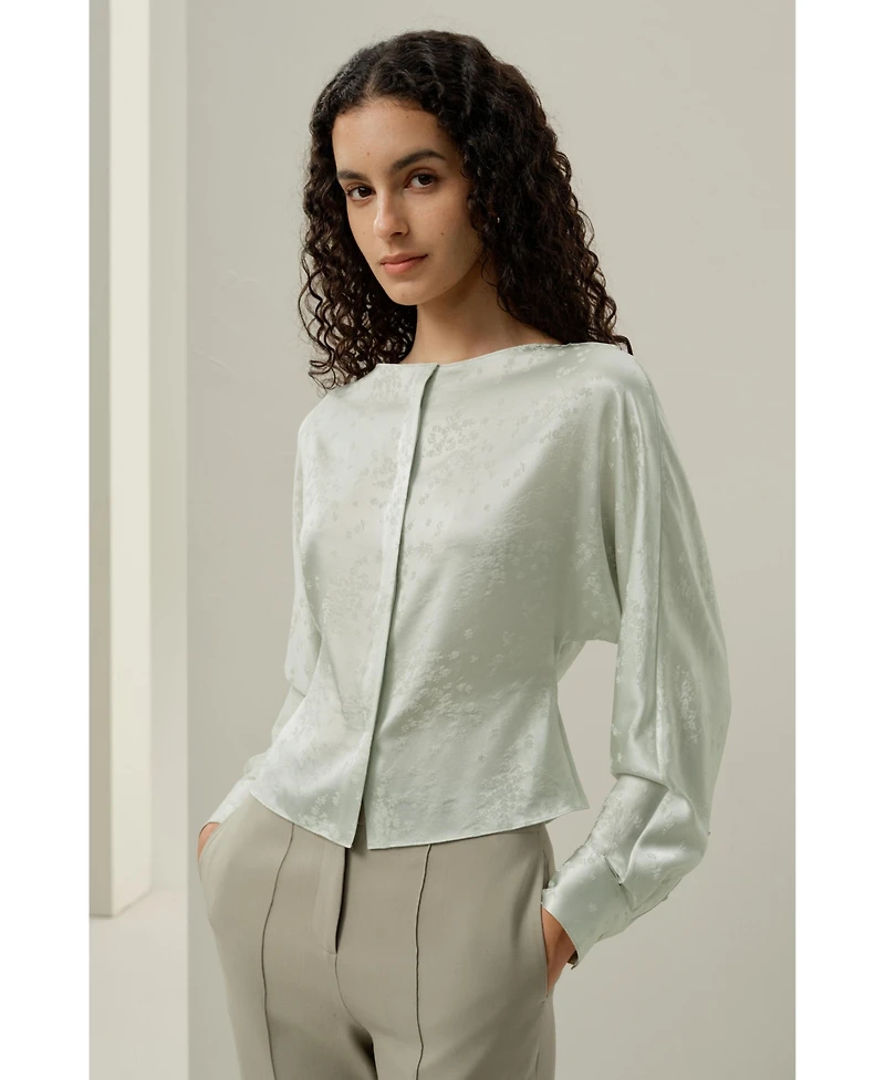 Lilysilk Women's Ying Jacquard Silk Blouse