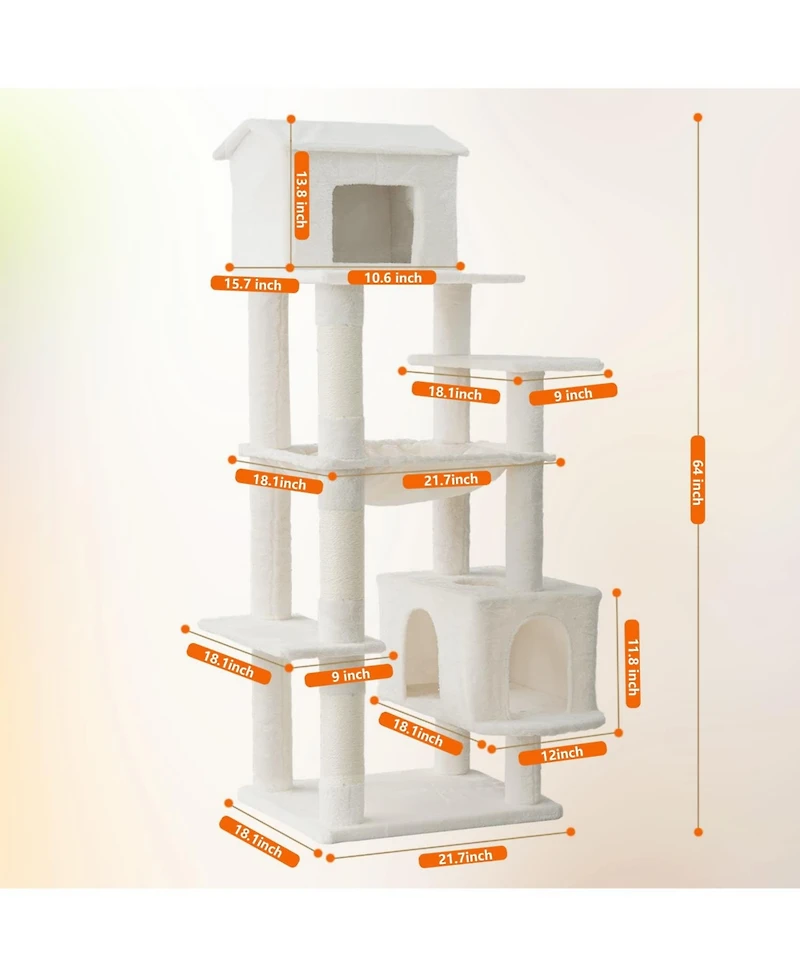 Zeus & Ruta 64" Cat Tree - Multi-Level + Hammock