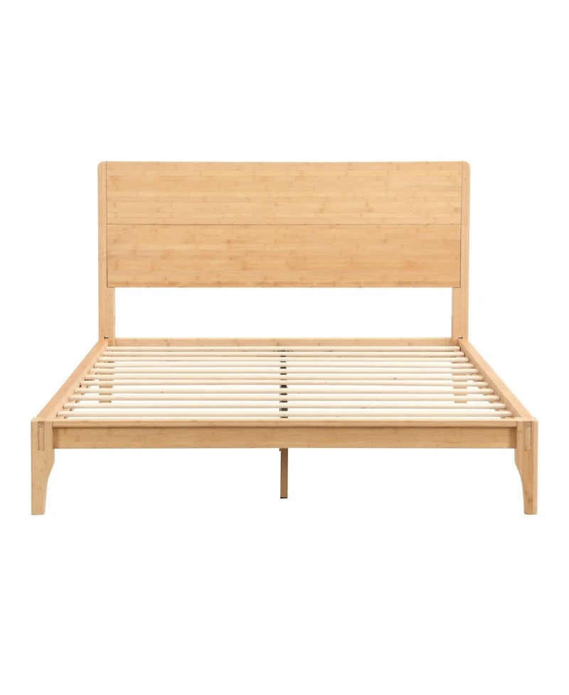 Streamdale Mid-Century Queen Platform Bed with Bamboo Wood