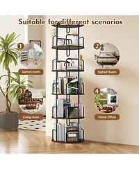 Streamdale Furniture 360° Rotating 5-Tier Bookshelf, Space-Saving and Easy Assembly