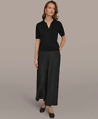Donna Karan Weekend Women's Elbow-Sleeve Polo Sweater