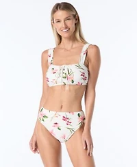 Vince Camuto Womens Lace Up Front Square Neck Top High Waist Bottoms