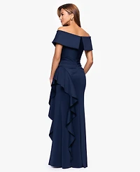 Xscape Petite Off-The-Shoulder Ruffle Detail Gown