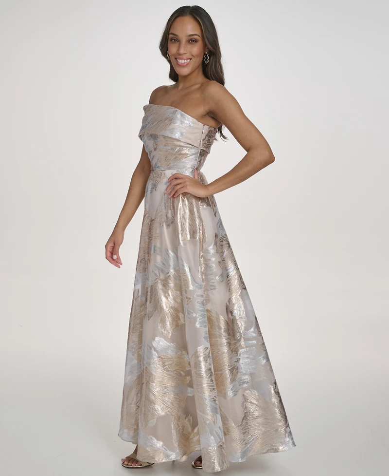 Eliza J Petite One-Shoulder Ball Gown