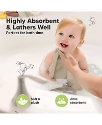 KeaBabies 6pk Deluxe Baby Washcloths, Organic and Soft Wash Cloth, Bath Towel, Face Cloths