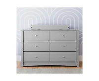 Storkcraft Crescent 6 Drawer Double Dresser (Pebble Gray)