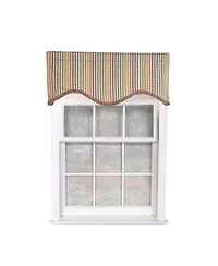 Rlf Home Fame Stripe Cornice 100% Cotton Rod Pocket Lined Window Valance 50" x 17" Multi