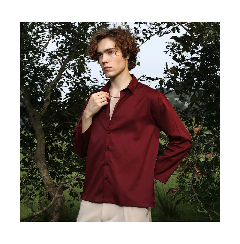 Campus Sutra Men's Satin Oversized Shirt