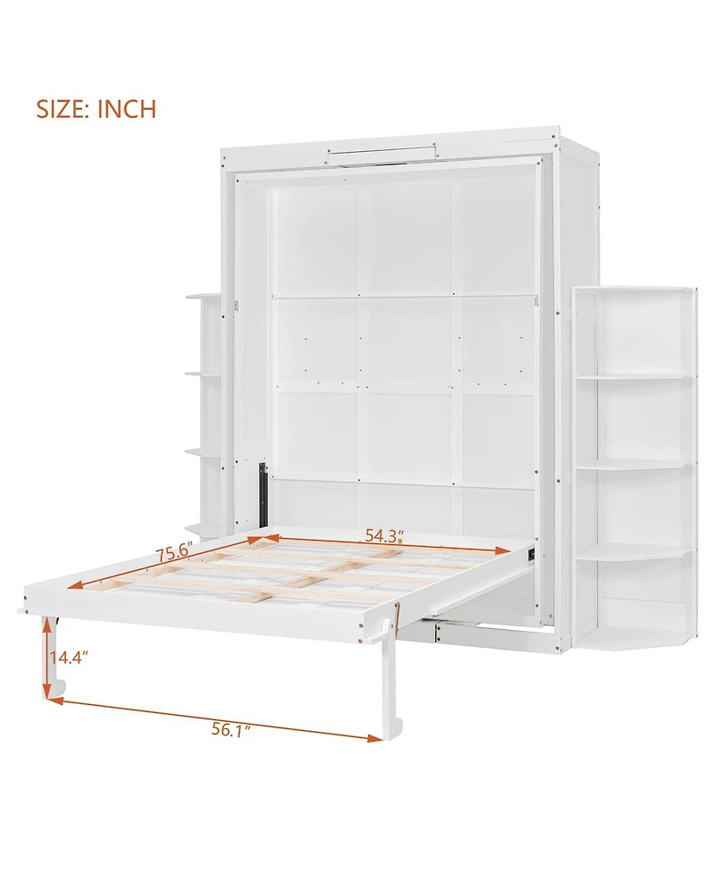 Streamdale Furniture Rotating Queen Murphy Bed with Hidden Cabinet