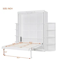 Streamdale Furniture Rotating Queen Murphy Bed with Hidden Cabinet