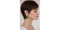 Rivka Friedman Faceted Kelly Green Drop Earrings