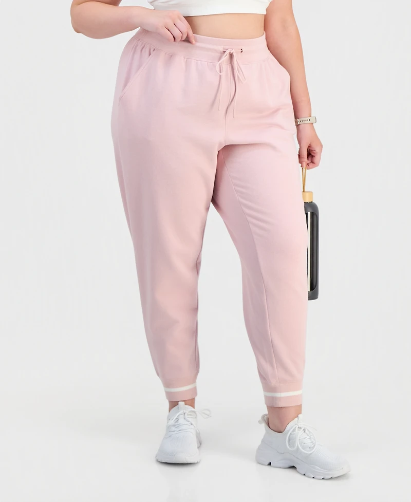 Id Ideology Plus Ribbed Fleece Ankle Jogger Pants, Macy's Exclusive