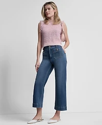 Dkny Jeans Women's Sleeveless Fringe Trimmed Sweater
