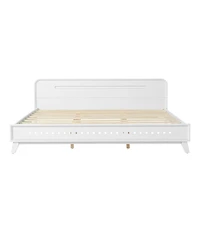 Streamdale Furniture Solid King Wood Bed Frame with Elegant Headboard