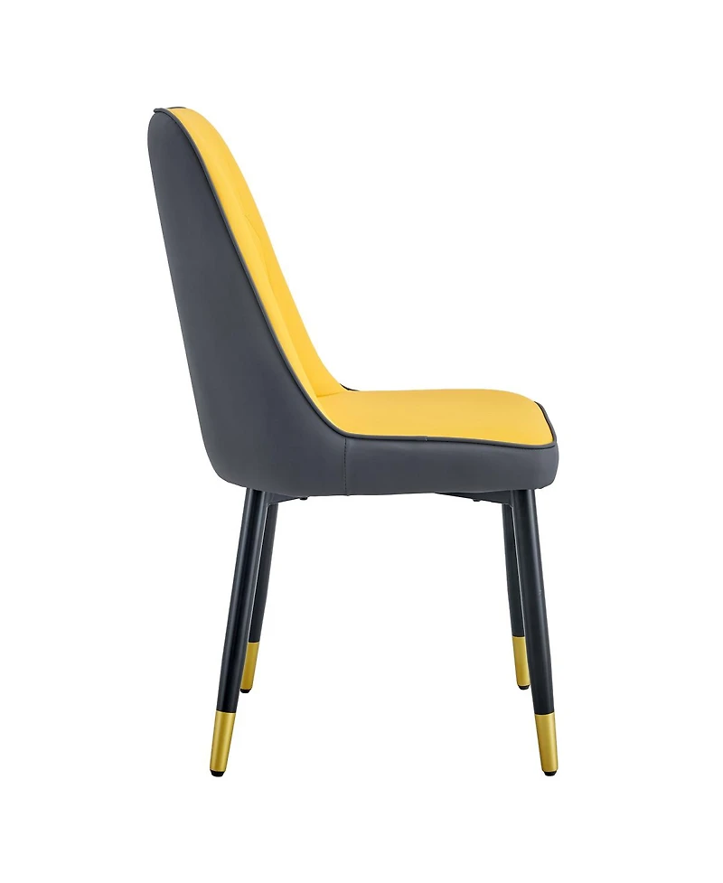 Streamdale Furniture Modern Pu Leather Dining Chair with Metal Legs