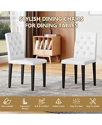 Streamdale Furniture Pu Dining Chair with Ergonomic Buckle Backrest