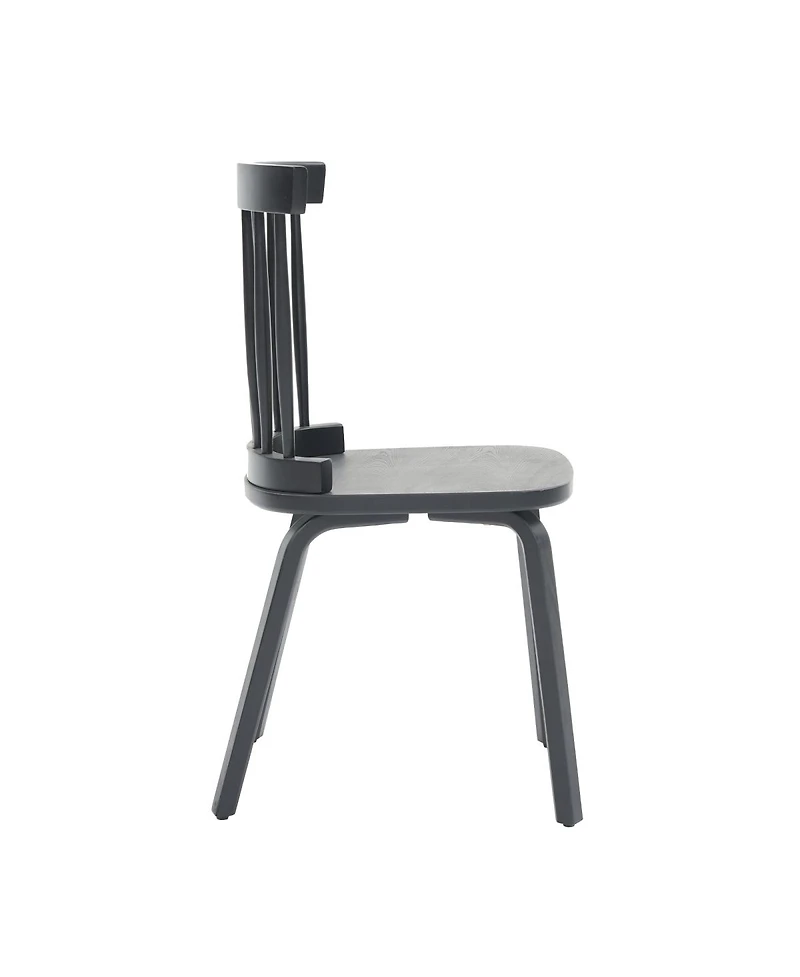 Streamdale Furniture Windsor Dining Chairs Set of 2, Wood Farmhouse Spindle Back, Black