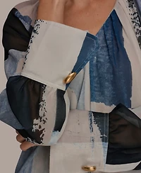 Donna Karan New York Women's Printed Long-Sleeve Top