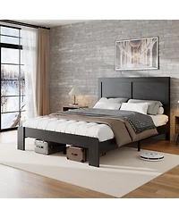 Streamdale Furniture Queen Wood Platform Bed Frame - Noise Free, Easy Assembly, Under Bed Storage