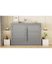 Streamdale Furniture Queen Murphy Bed Wall Modern design with Led Lights