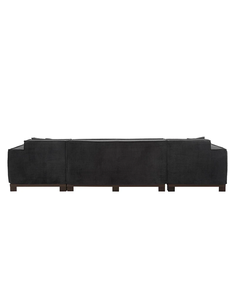 Streamdale Furniture Modern U-Shaped Sectional Sofa with Rgb Led Light Strip
