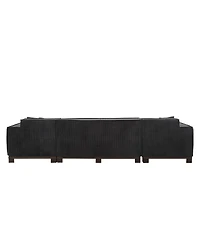 Streamdale Furniture Modern U-Shaped Sectional Sofa with Rgb Led Light Strip
