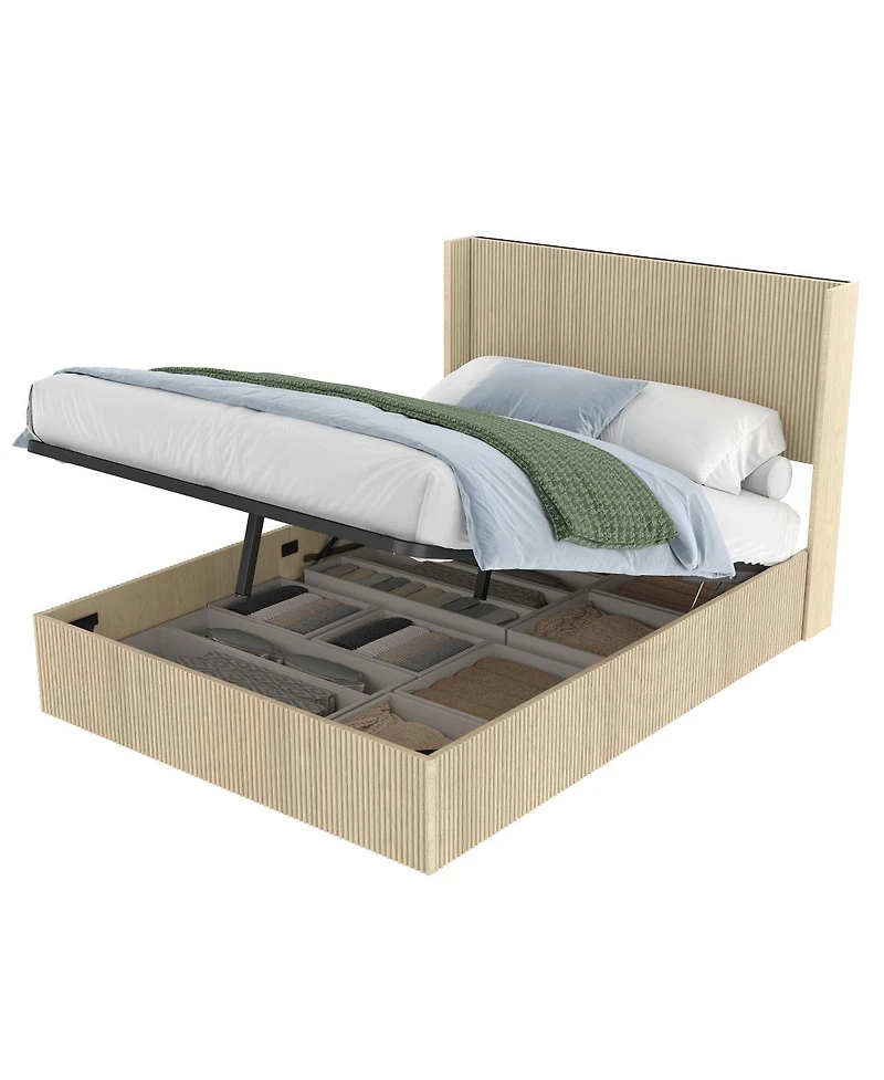 Streamdale Furniture Raised Oak Storage Bed Frame