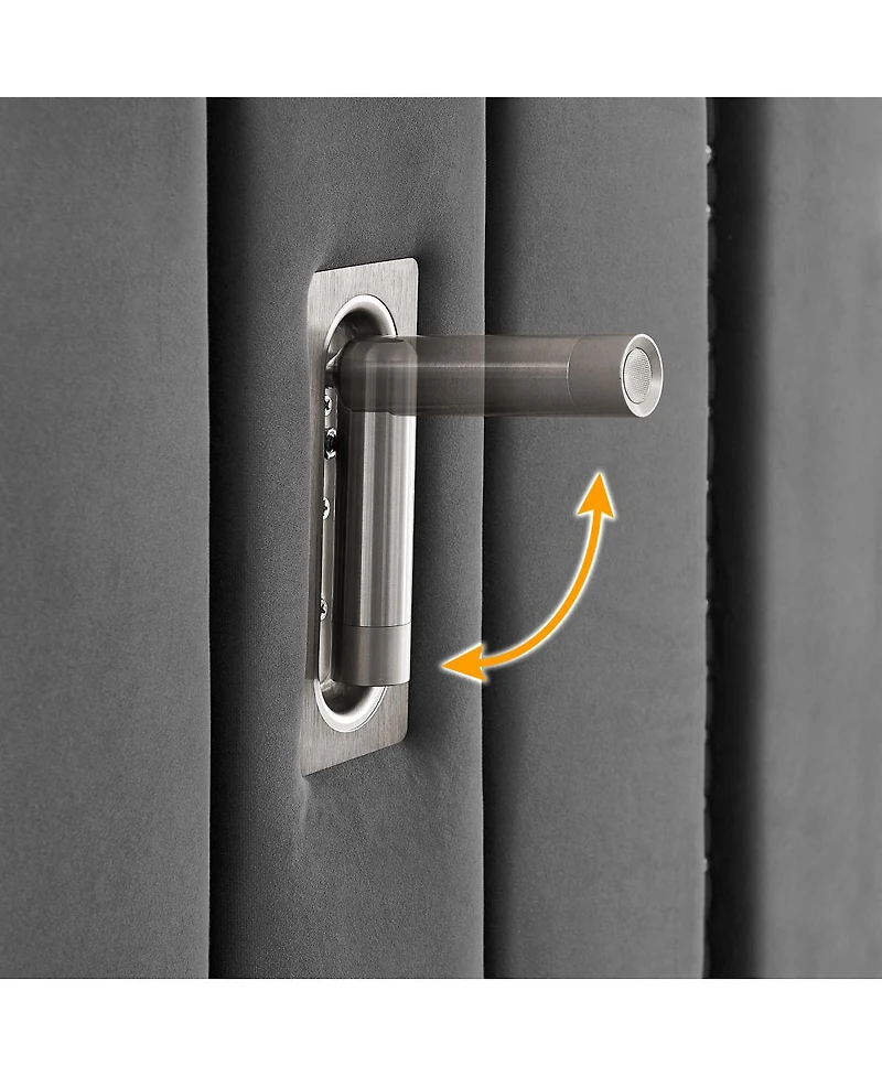 Streamdale Furniture Velvet Upholstered Bed Frame with Vertical Stripes